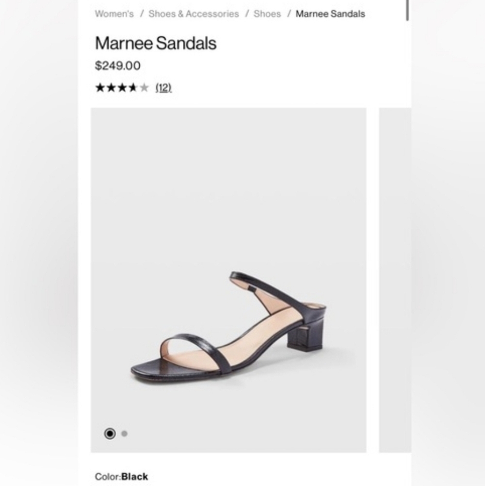 NIB | Club Monaco Black Marnee Slip On Block Heel Sandals EUR 40/US 10